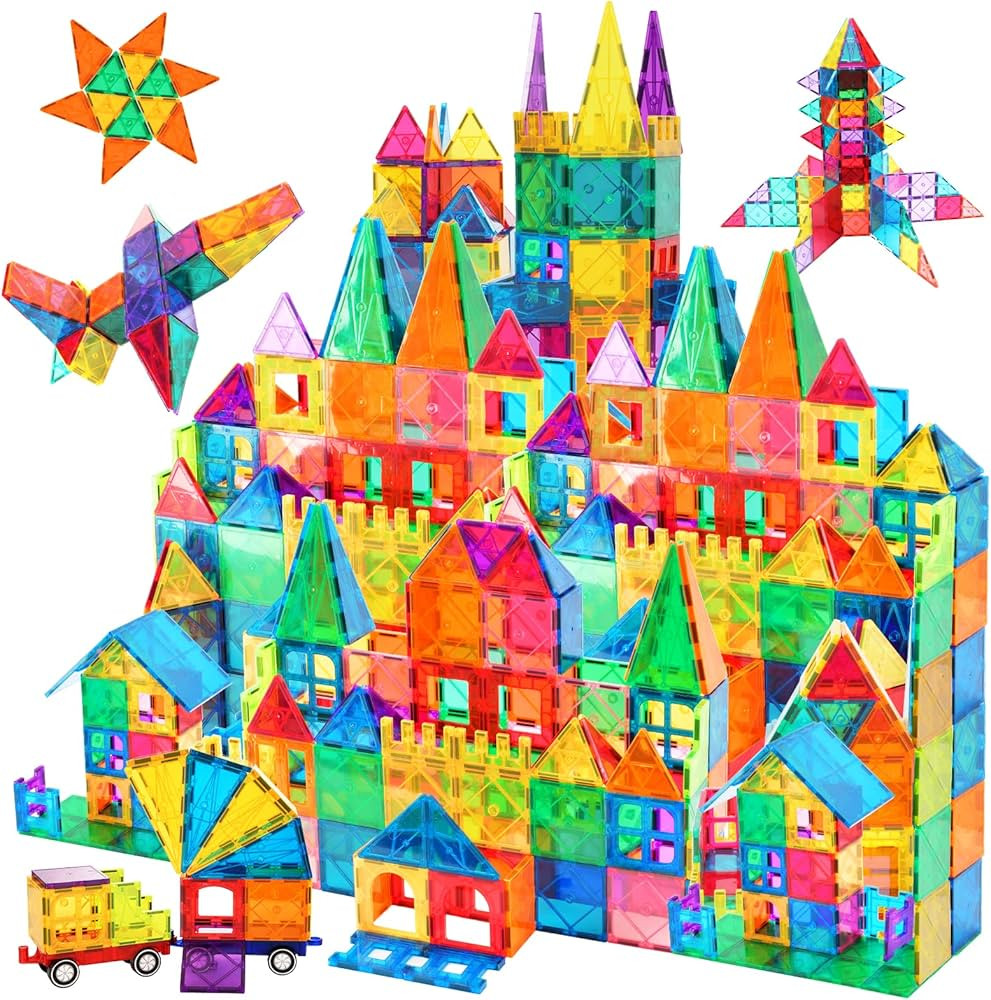 Magnetic Tiles,102PCS Magnetic Building Blocks 3D Clear Construction Playboards, Inspiration, Cre... | Amazon (US)