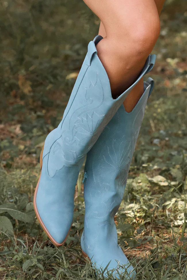 Shania Blue Boots | Pink Lily