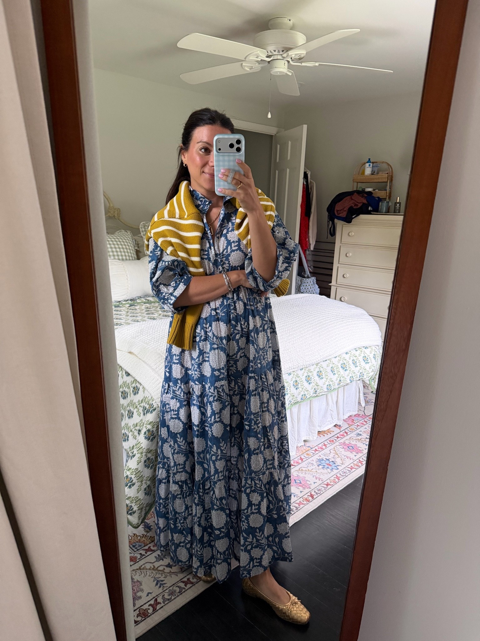 spring transitional outfit and a dress I will wear on repeat! Im wearing an xs in dress, S in sweater and true size in sandals!

#LTKootd #LTKSeasonal