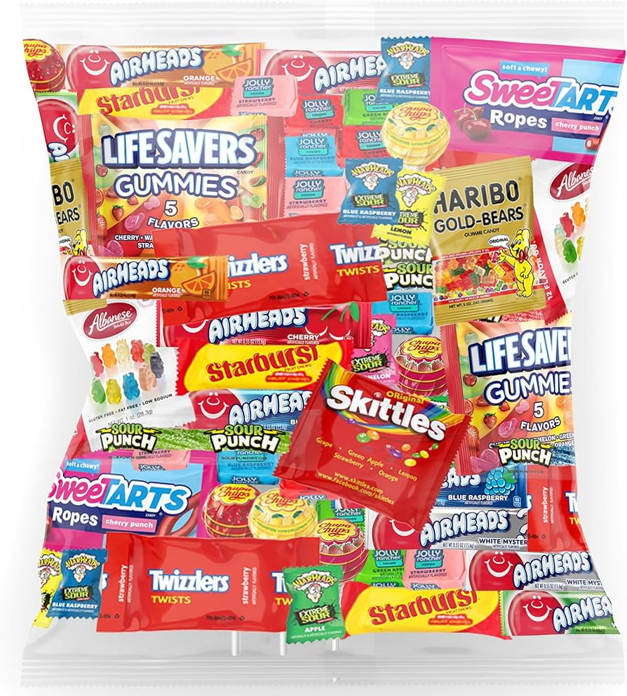 Bulk Assorted Fruit Candy - Starburst, Skittles, Gummy Life Savers, Air Heads, Jolly Rancher, Sou... | Amazon (US)