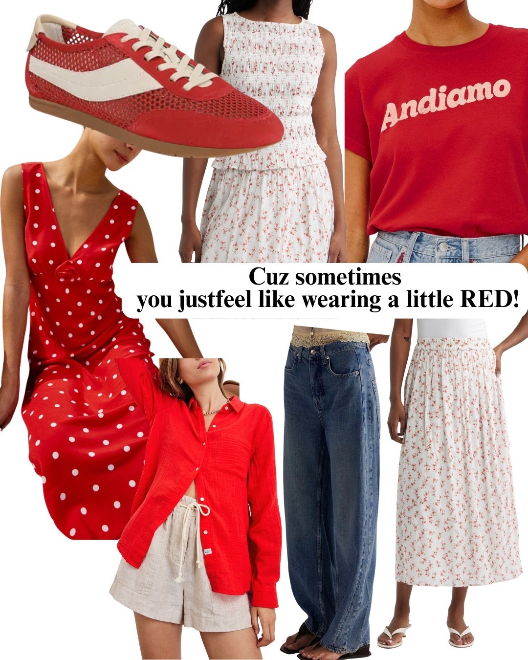 Fun bright and happy pieces to add to your spring closet!  I need the Andiamo Tee which means “let’s go”in Italian

Polka dot dress 
Sale at Nordstrom 
Spring outfits
Spring 2026 
Red gauzy shirt 
Summer outfit 2026 


#LTKSaleAlert #LTKSwim #LTKTravel