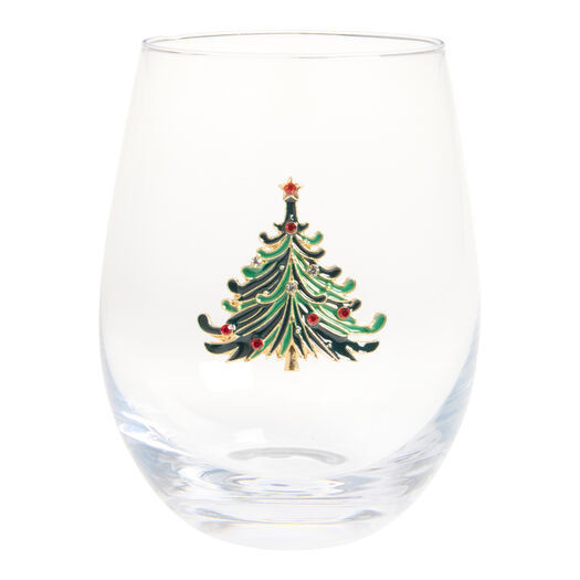 Charm Brooch Tree Stemless Wine Glass by World Market | World Market