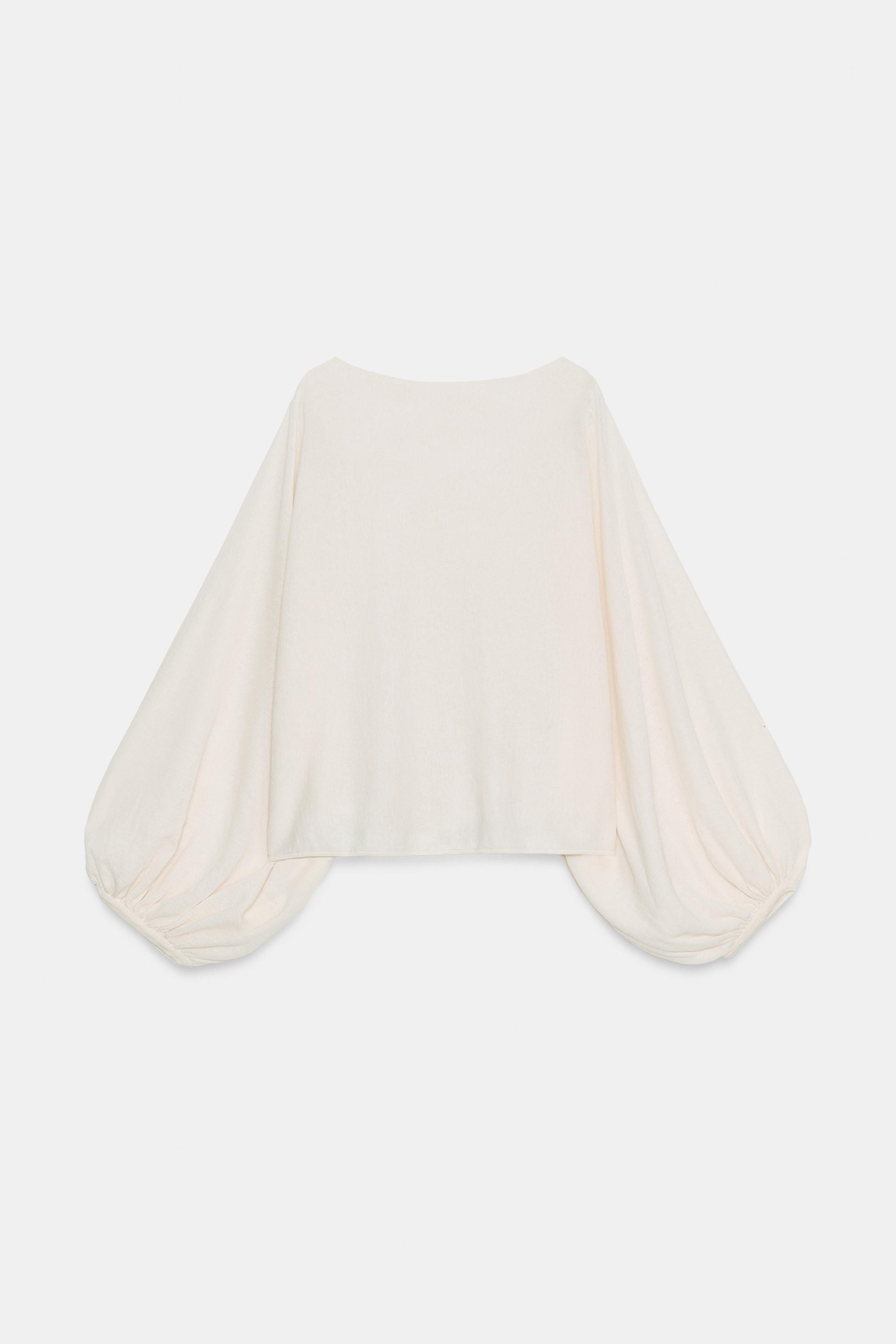KNIT TOP WITH VOLUME SLEEVES | Zara US