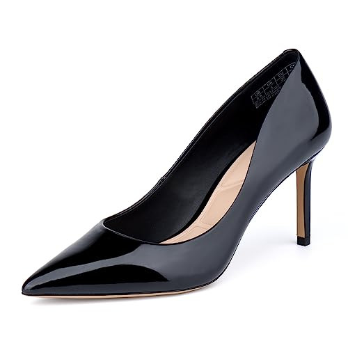 JENN ARDOR Women’s Heels Pumps 3.14”High Heel Shoes Women Classic Pointed Toe Stiletto Heel Shoes Sexy Office Party Event Dressy Pumps Black Patent | Amazon (US)
