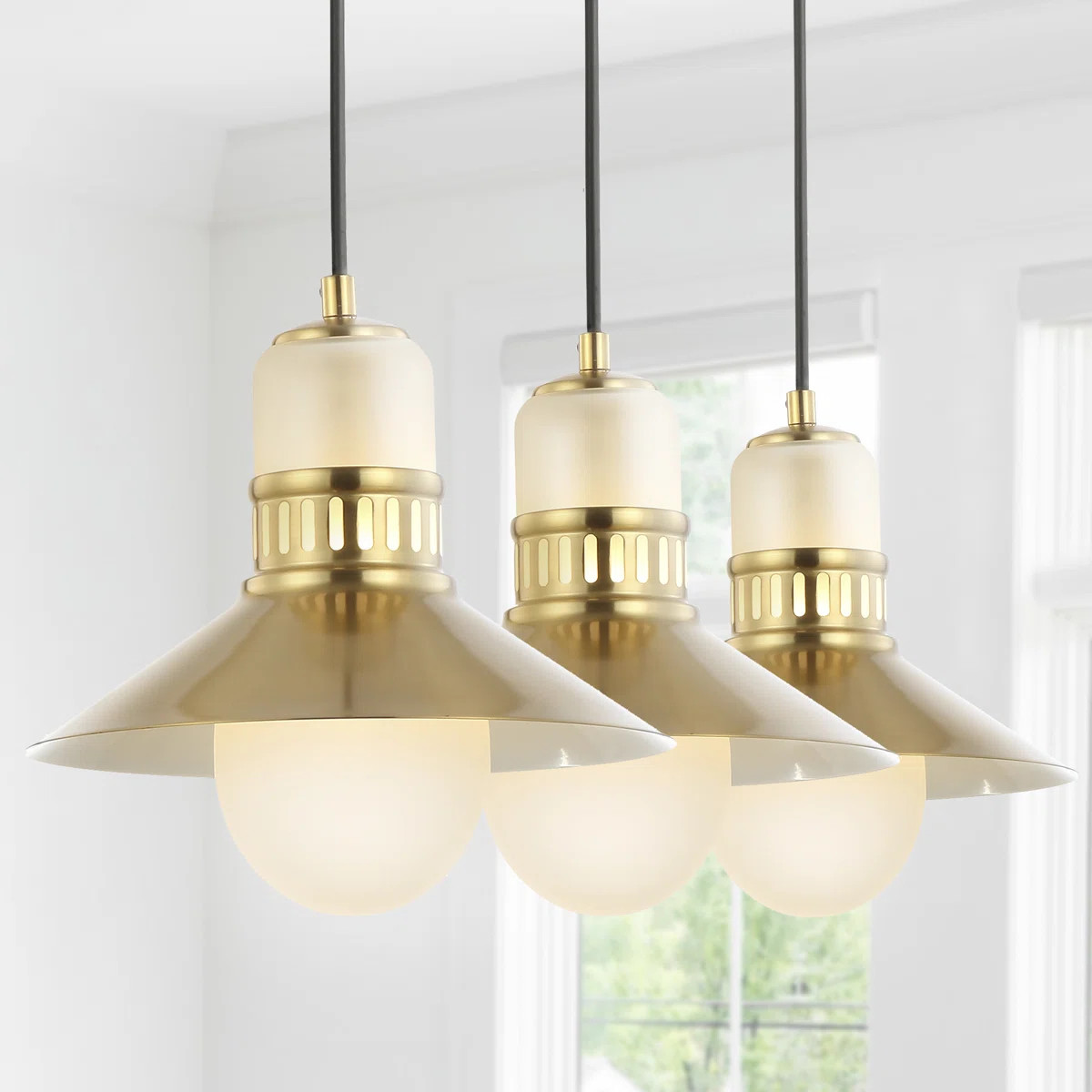 Staten 3 - Light Brass Gold Kitchen Island Pendant | Wayfair North America