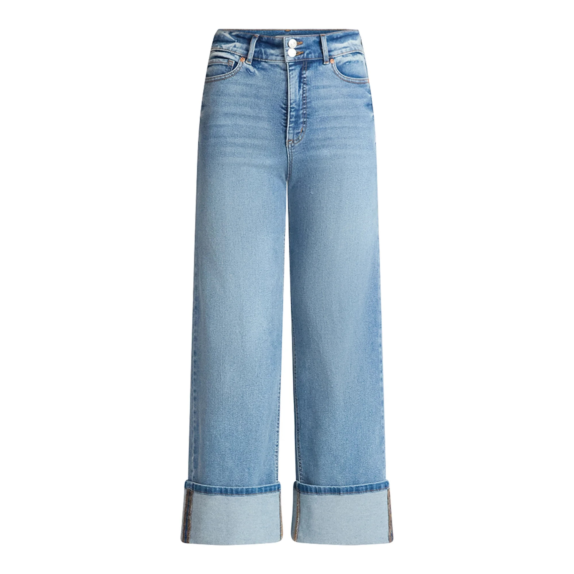 Sofia by Sofia Vergara Women's and Women's Plus Margot Wide Crop Super High Rise Jeans, 27" Insea... | Walmart (US)