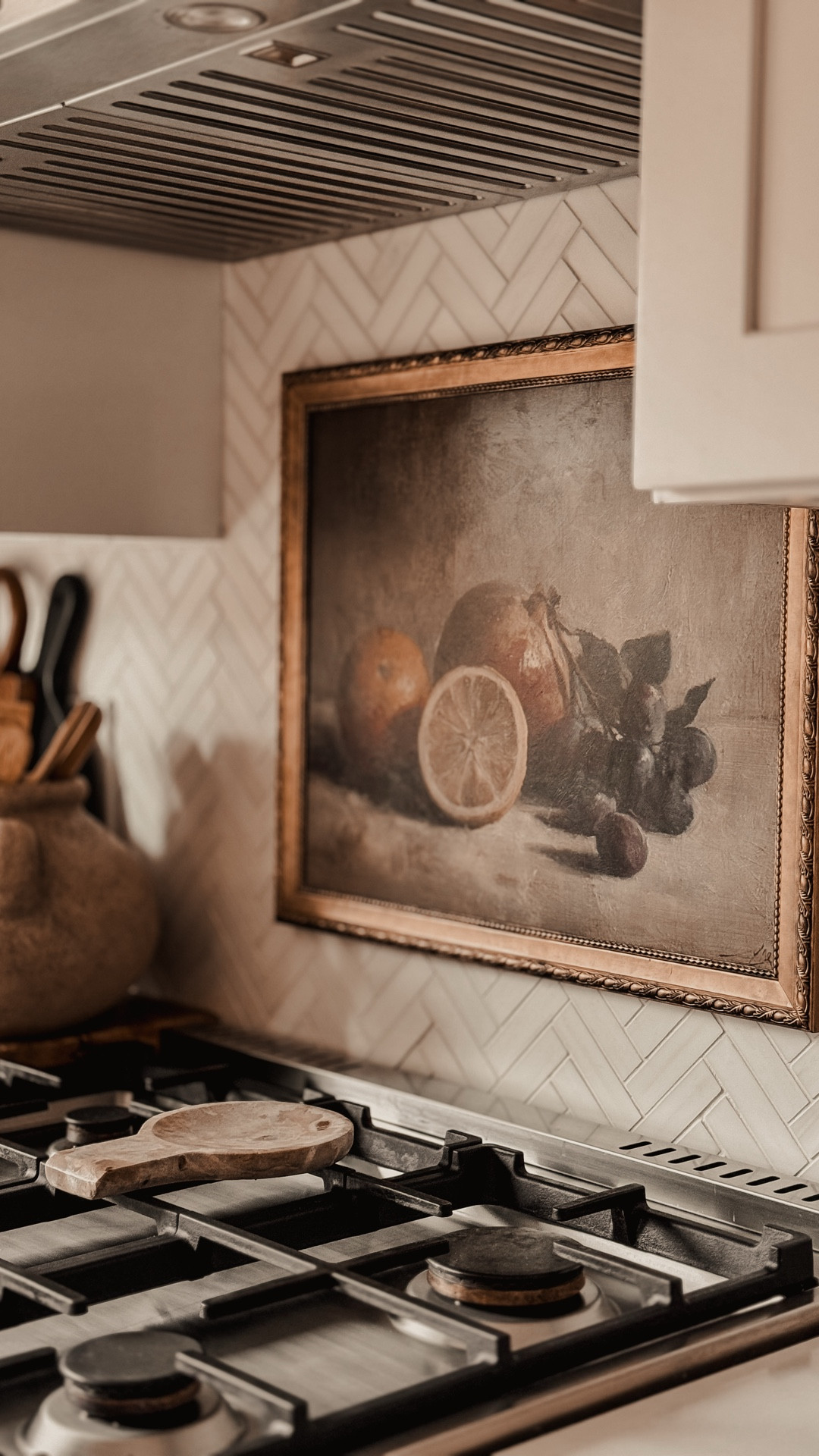 I’ve been on the hunt for the perfect artwork for my kitchen, and I think I finally found it 🤎 I printed it at my local Walgreens on matte paper, but it was still a bit glossy so I went over it with Mod Podge to give it a more authentic matte finish. A little tip I use for most framed art: I leave the glass out to avoid any glare or reflection ✨

#vintage #vintageartwork #kitchen #kitchendecor #kitchenart #homedecor #homeinspo

#LTKHome #LTKfoodie