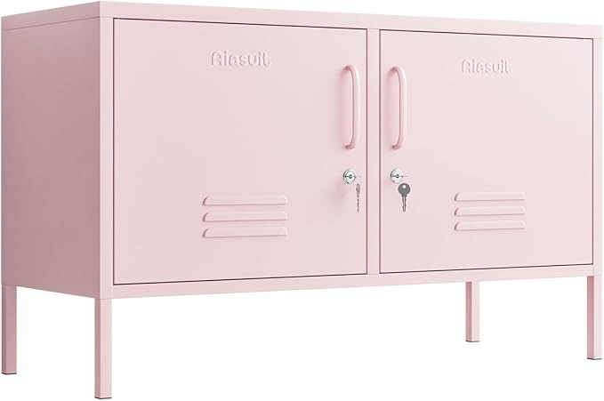 TV Stand Multifunctional Metal Storage Cabinet 2-Tier Shelf Thick Plate Material Support Sturdy M... | Amazon (US)