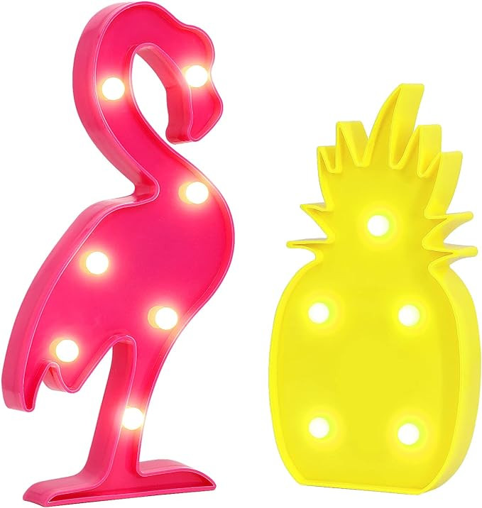 AceList Luau Party Decorations Flamingos Pineapple Lights Tropical Hawaiian Themed Party Supplies... | Amazon (US)