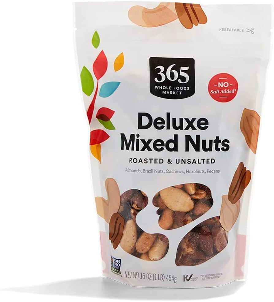 365 by Whole Foods Market, Unsalted Deluxe Mixed Nuts, 16 Ounce | Amazon (US)