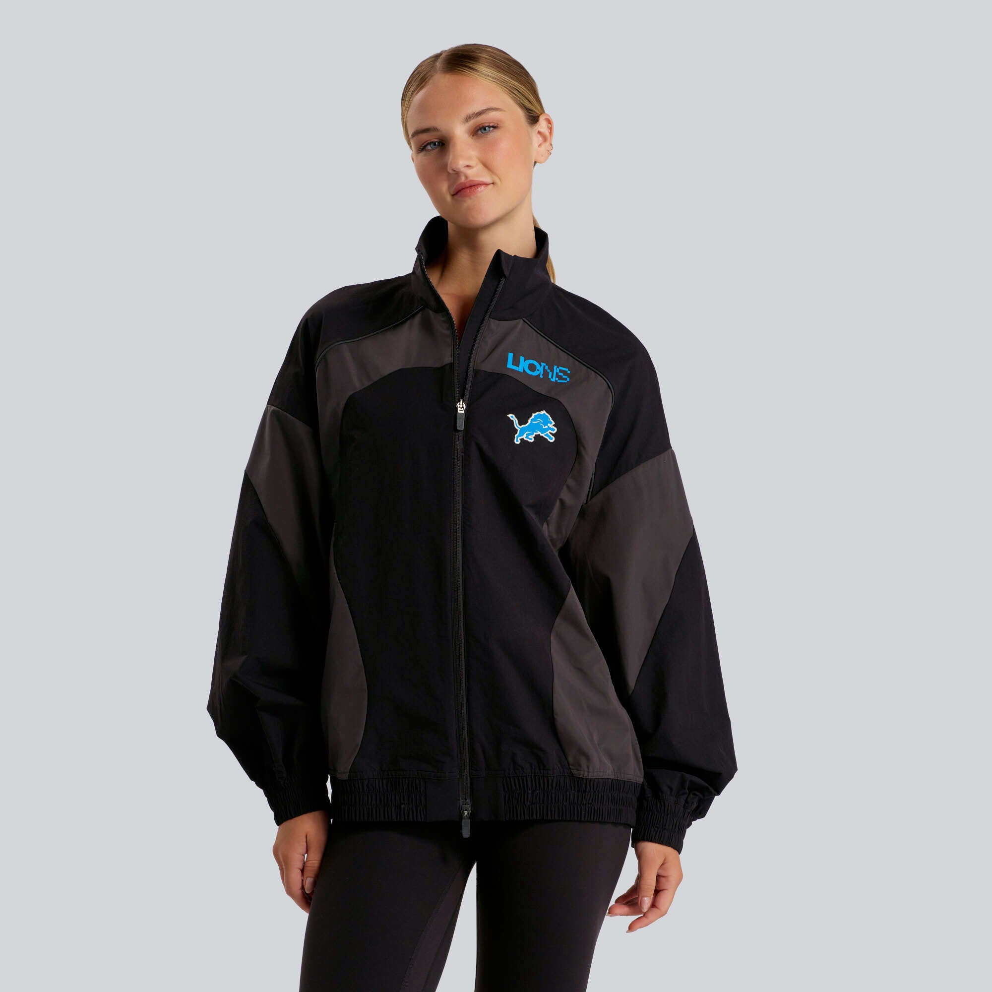 Detroit Lions lululemon Women's Ventilated Oversized Track Jacket - Black | Fanatics