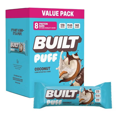 Built Bar Puff Coconut Protein Bars - 17g Protein - 1.41oz/8ct | Target