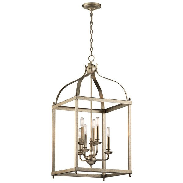 Kichler Lighting Larkin Collection 6-light Sterling Gold Foyer Chandelier | Bed Bath & Beyond