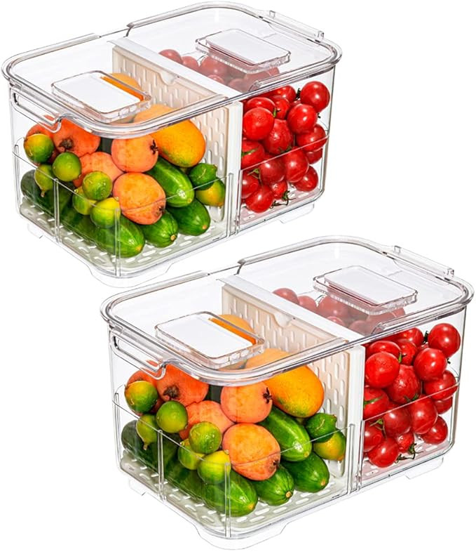 blitzlabs Lettuce Keeper Fridge Food Storage Container, Fresh Produce Saver Organizer Keeper Bins... | Amazon (US)