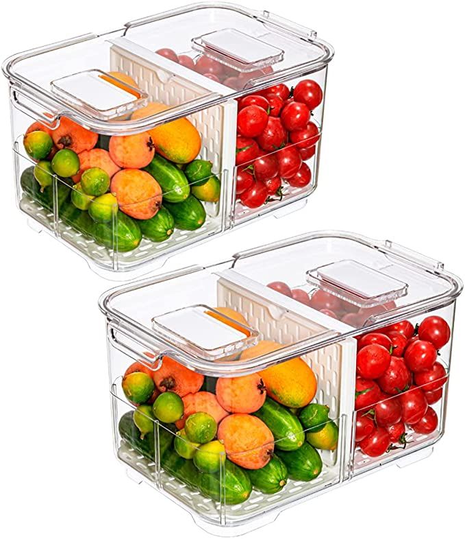 blitzlabs Lettuce Keeper Fridge Food Storage Container, Fresh Produce Saver Organizer Keeper Bins... | Amazon (US)