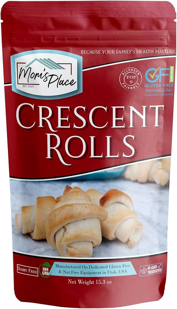 Mom's Place Gluten-Free Crescent Roll Mix, Soft & Fluffy Rolls, Dairy Free, Nut Free, Soy Free, N... | Amazon (US)