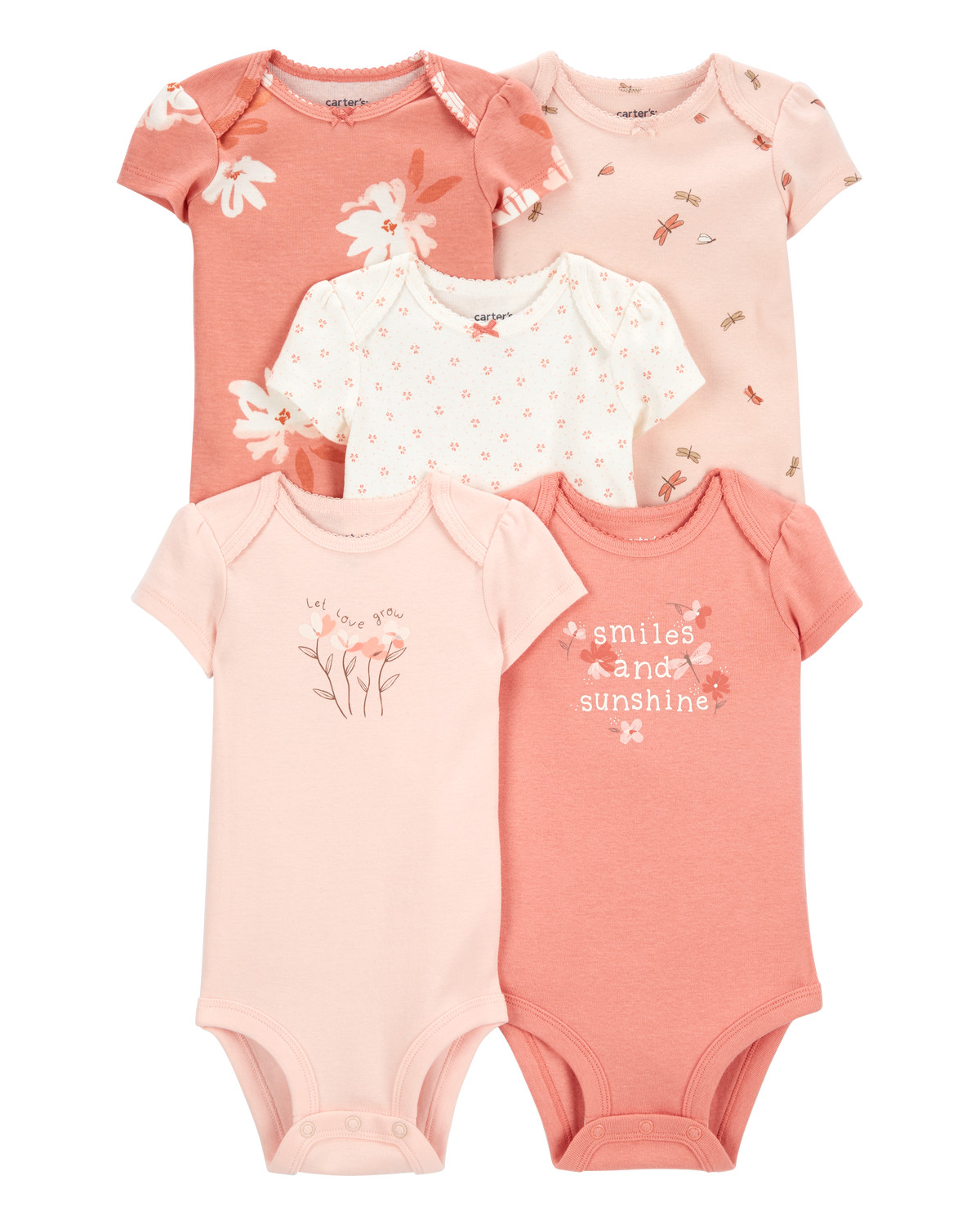 Baby 5-Pack Short-Sleeve Original Bodysuits | Carter's Inc