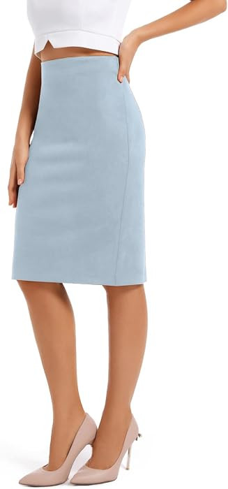 Women's Faux Suede Midi Pencil Skirt | Amazon (US)