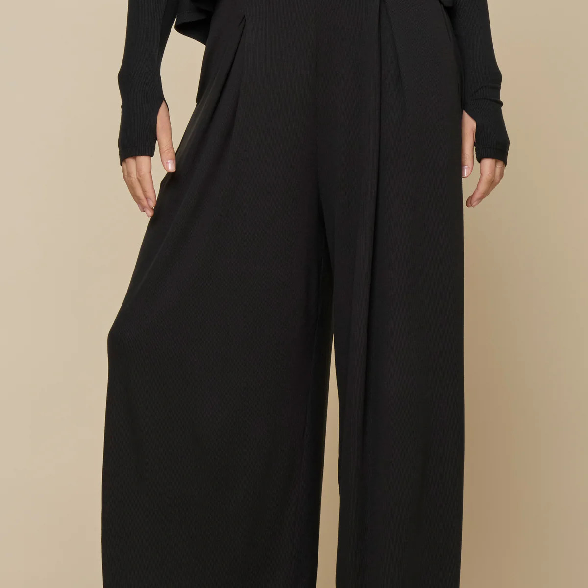 Go with the Flow Wide Leg Pant - Black | POPFLEX