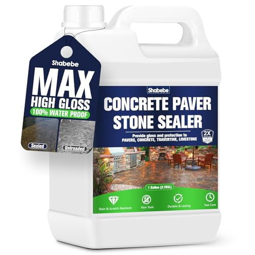 Premium Stone Sealer, 1 Gallon – Max Gloss Wet Look for Pavers, Driveways & Patios – Waterproof & UV Resistant, Long-Lasting Protection with Enhanced Color for Natural Stone Surfaces | Amazon (US)