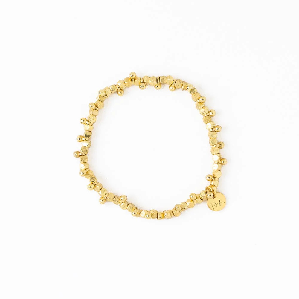 Kate Faceted Brass Beads Stretch Bracelet | INK+ALLOY