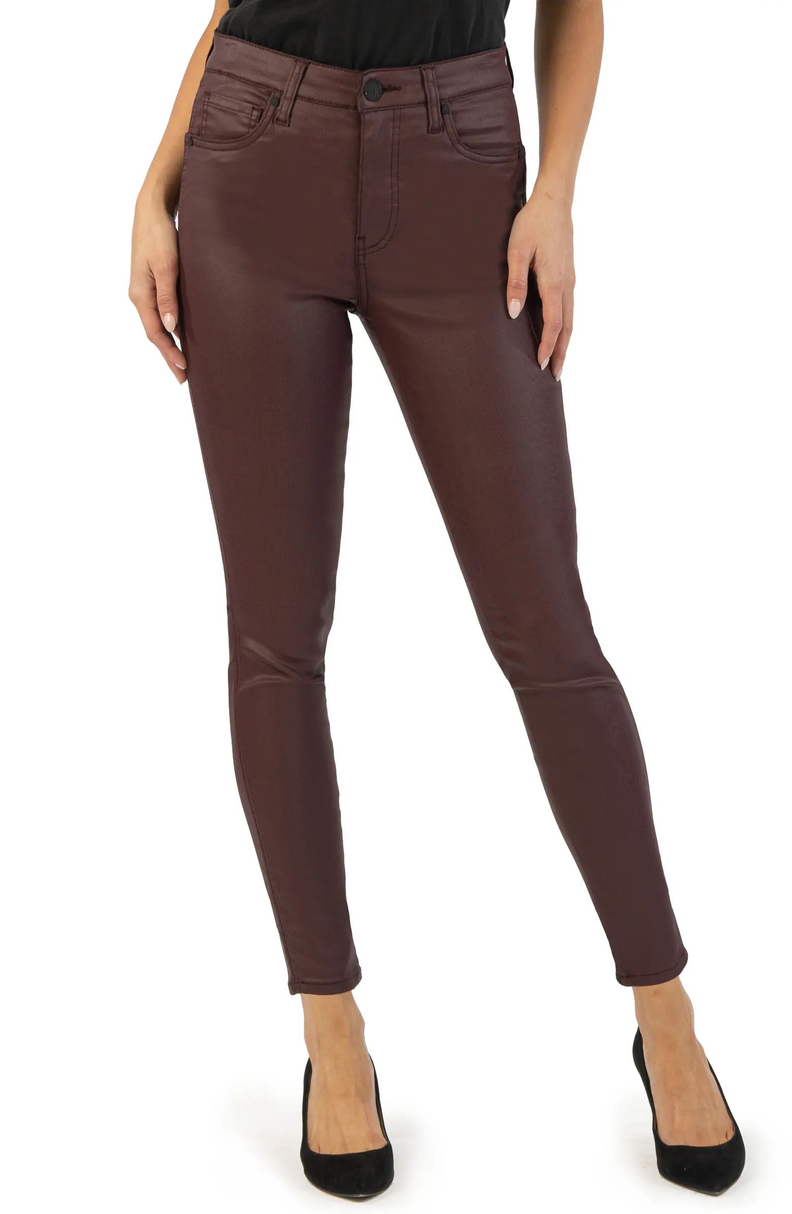 Donna Fab Ab Coated High Waist Ankle Skinny Jeans | Nordstrom