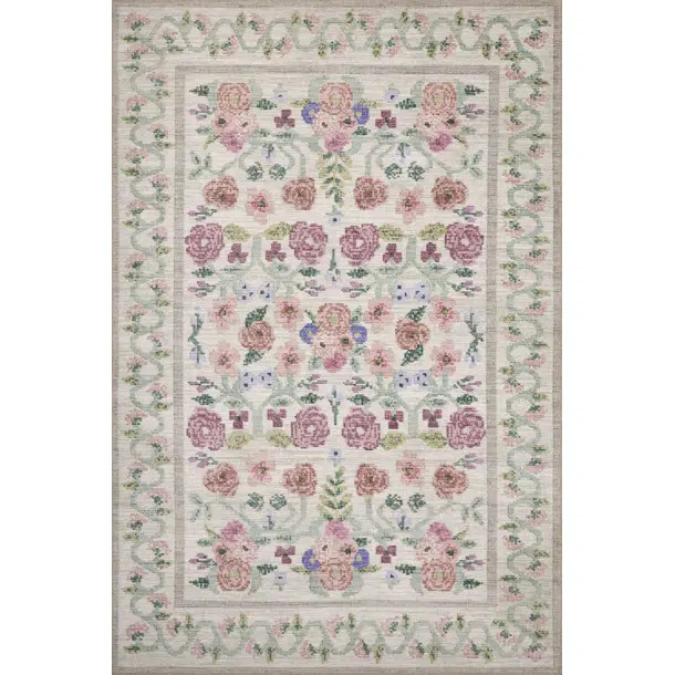 Rosa Rifle Paper Co. x Loloi Ivory Area Rug | Wayfair North America