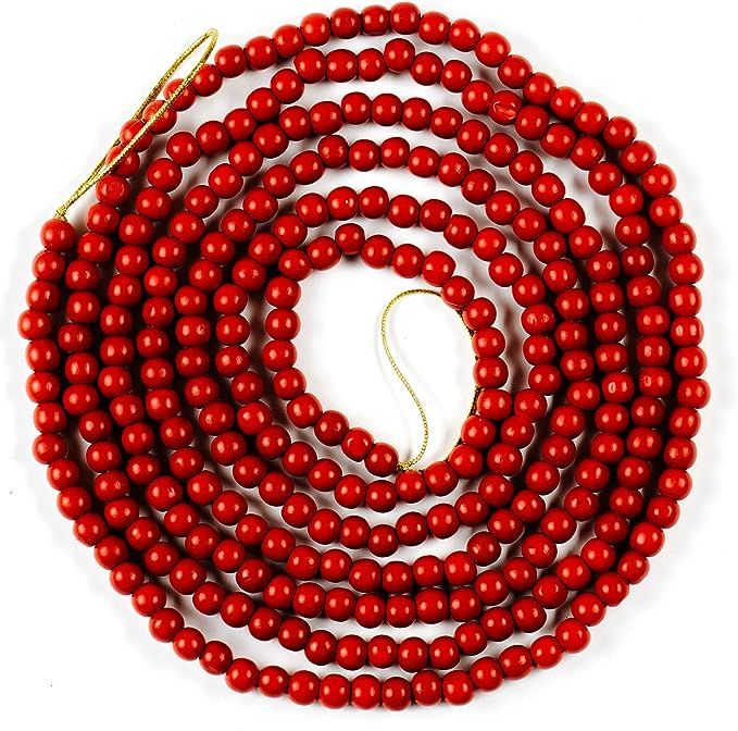 CraftMore Red Bead Christmas Garland 10 Feet | Amazon (US)