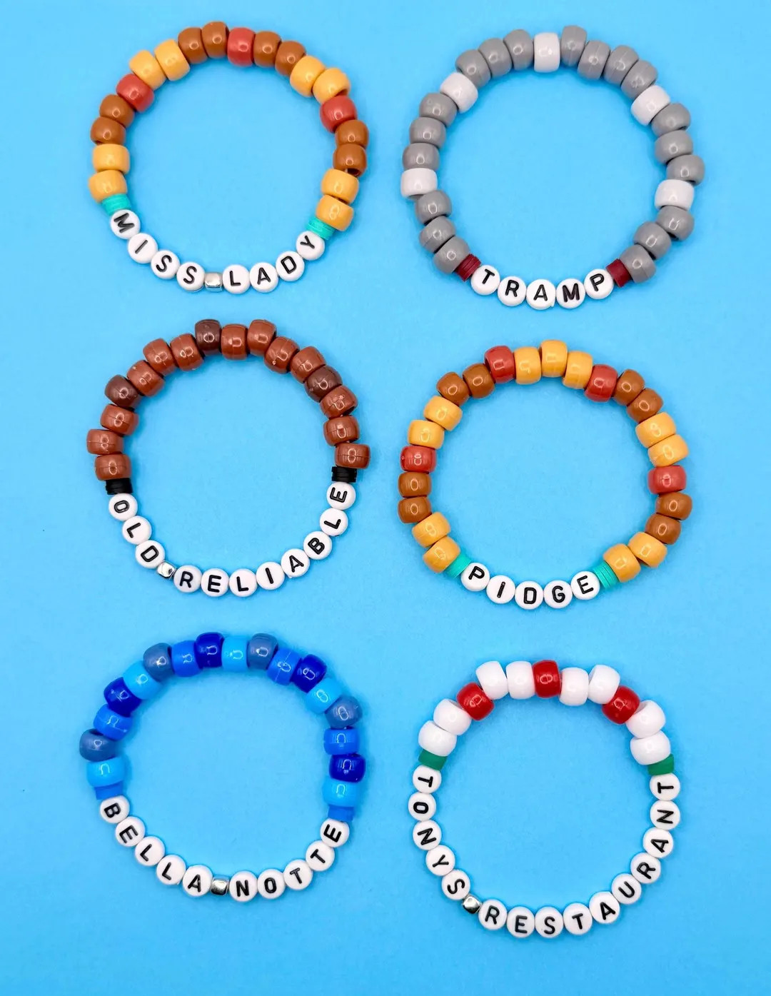 Handmade Friendship Bracelets: Lady and the Tramp Inspired Stacking Pony Beads - Etsy | Etsy (US)