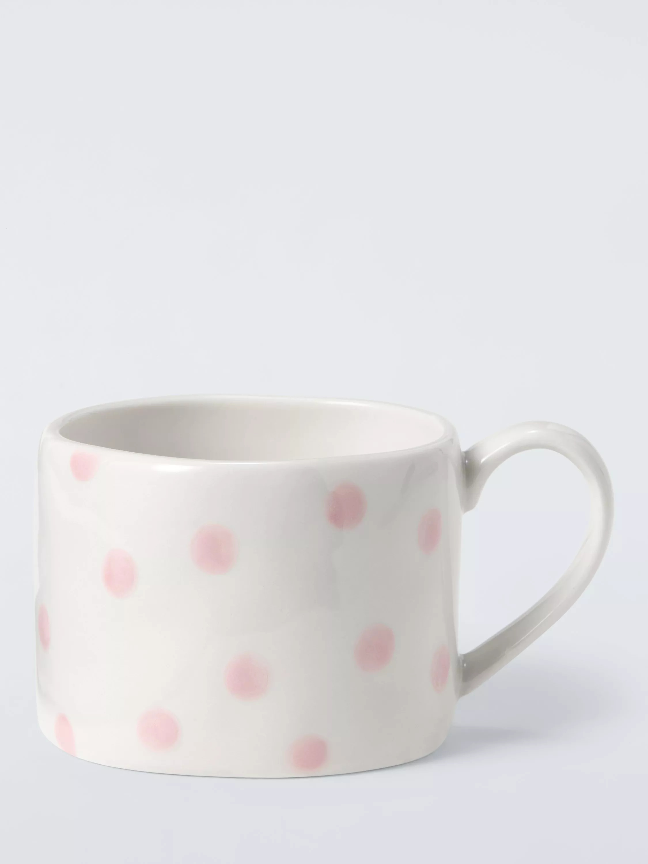 John Lewis Hand Painted Dot Stoneware Mug, 350ml, Pink | John Lewis (UK)