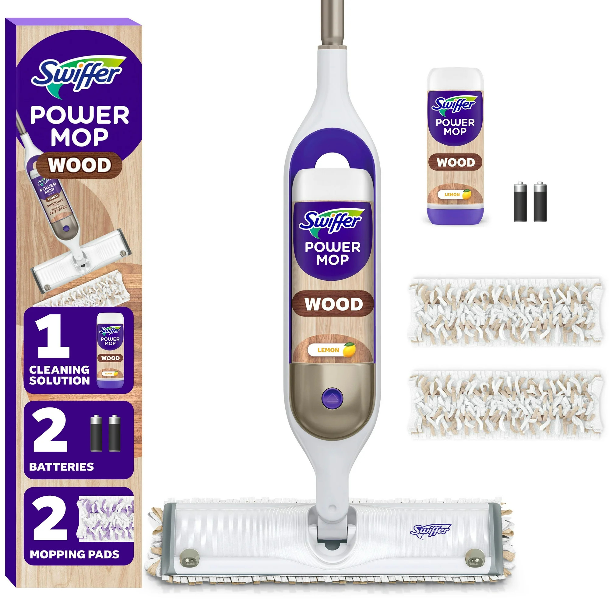 Swiffer PowerMop Wood Mop Kit for Wood Floor Cleaning, QuickDry Solution with Lemon Scent, Moppin... | Walmart (CA)
