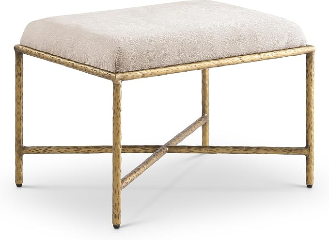 Meridian Furniture 22061Beige Valley Collection Modern | Contemporary Bench with Soft Beige Cheni... | Amazon (US)