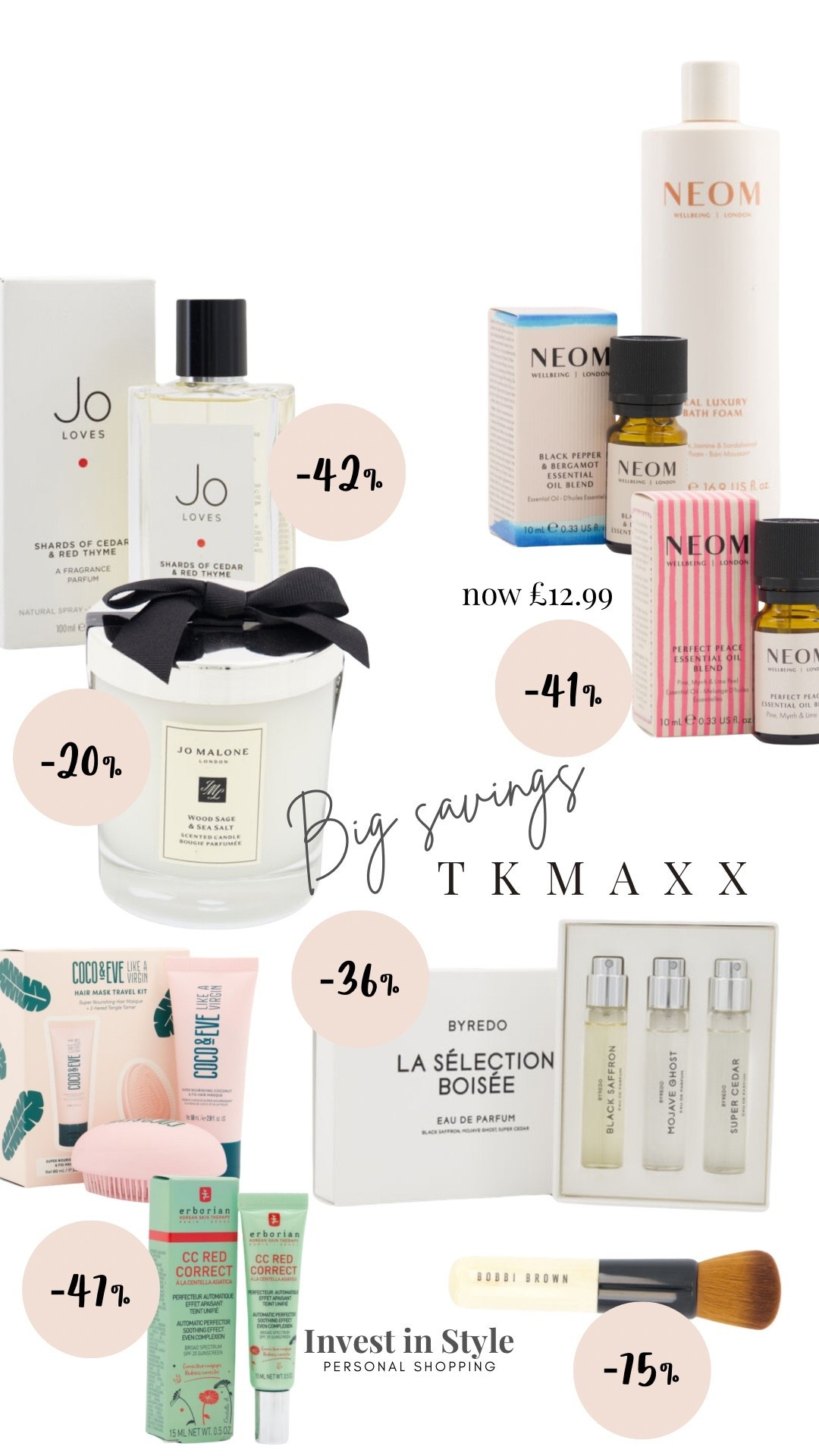 Great savings spotted at TKMaxx 
Byredo , Jo malone , Bobby brown 
Up to 75% off! 

Gift ideas 
Stocking fillers 

#LTKbeauty #LTKsale #LTKgiftguide