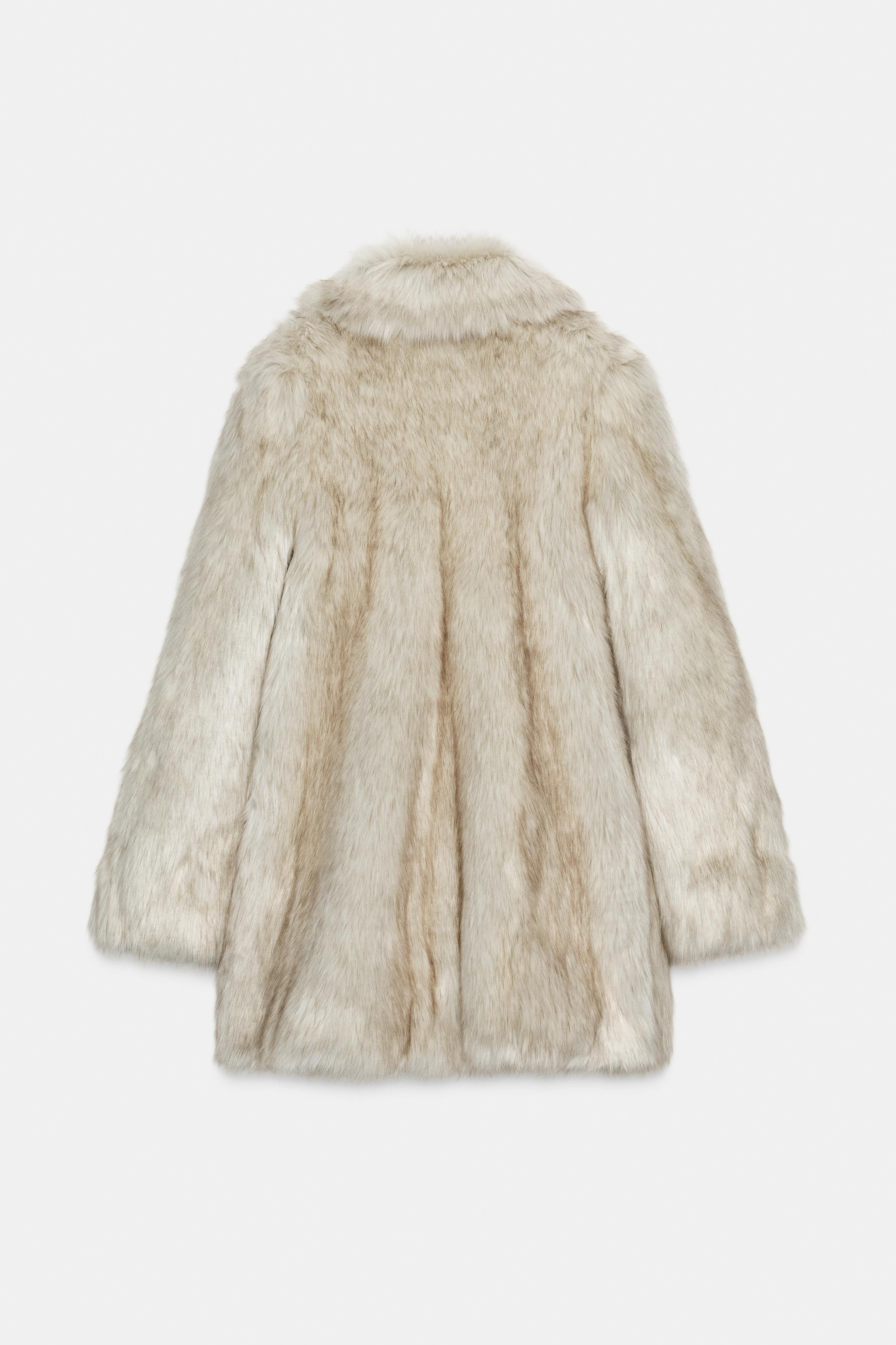 FAUX FUR COAT WITH PADDED SHOULDERS | Zara UK