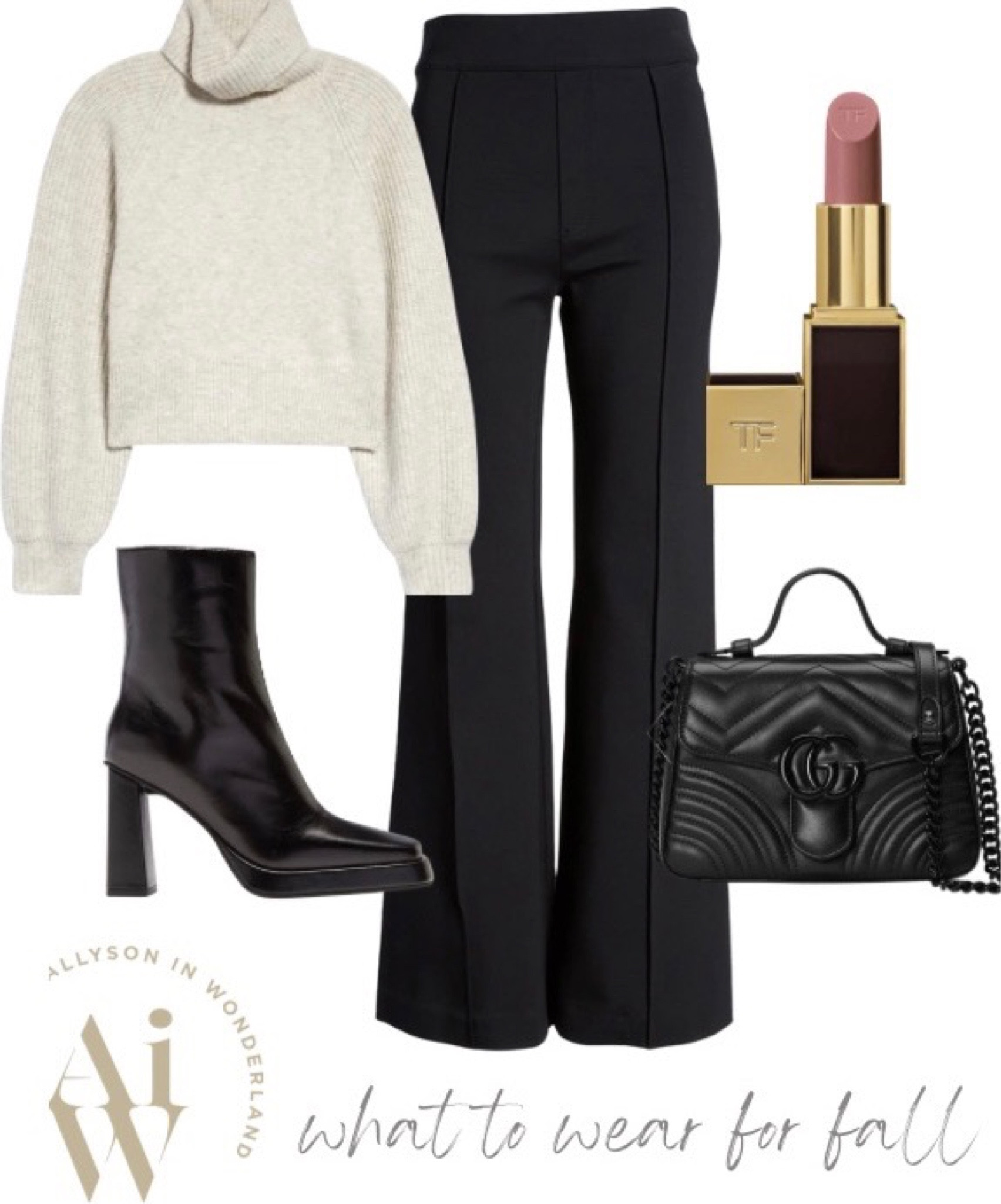 Sweater
Turtleneck sweater 
Pants
Black pants 
Flare pants 
Black boots
Black bag
Gucci bag
Lipstick 
Fall outfit 
Fall outfits 
#ltkitbag
#ltkshoecrush


#LTKSeasonal #LTKunder100 #LTKworkwear