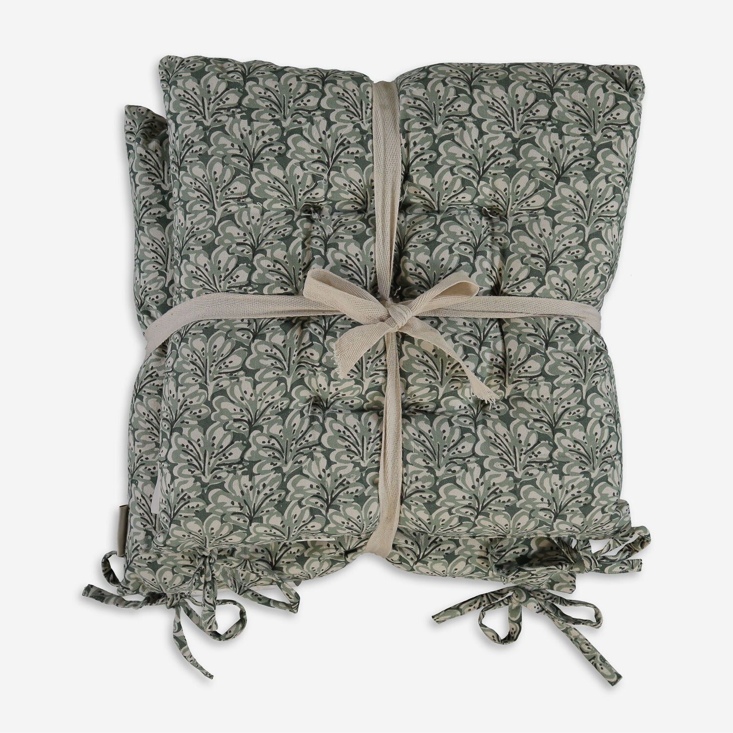 2 Pack Green Patterned Seat Pads 43x43cm | TK Maxx