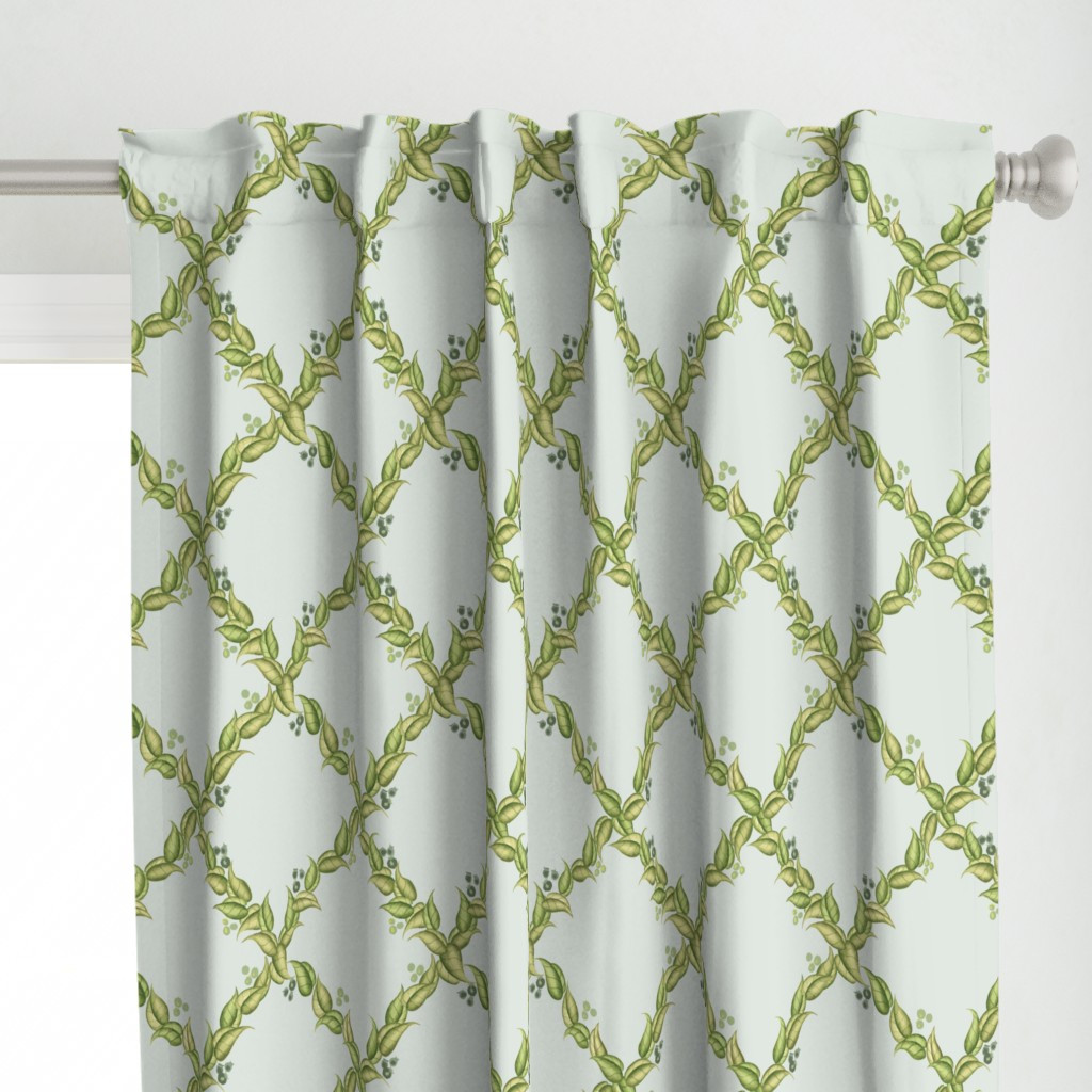 Curtain in Leafy Chinoiserie Trellis | Spoonflower