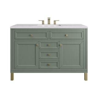 James Martin Vanities Chicago 48.0 in. W x 23.5 in. D x 34 in. H Bathroom Vanity in Smokey Celado... | The Home Depot