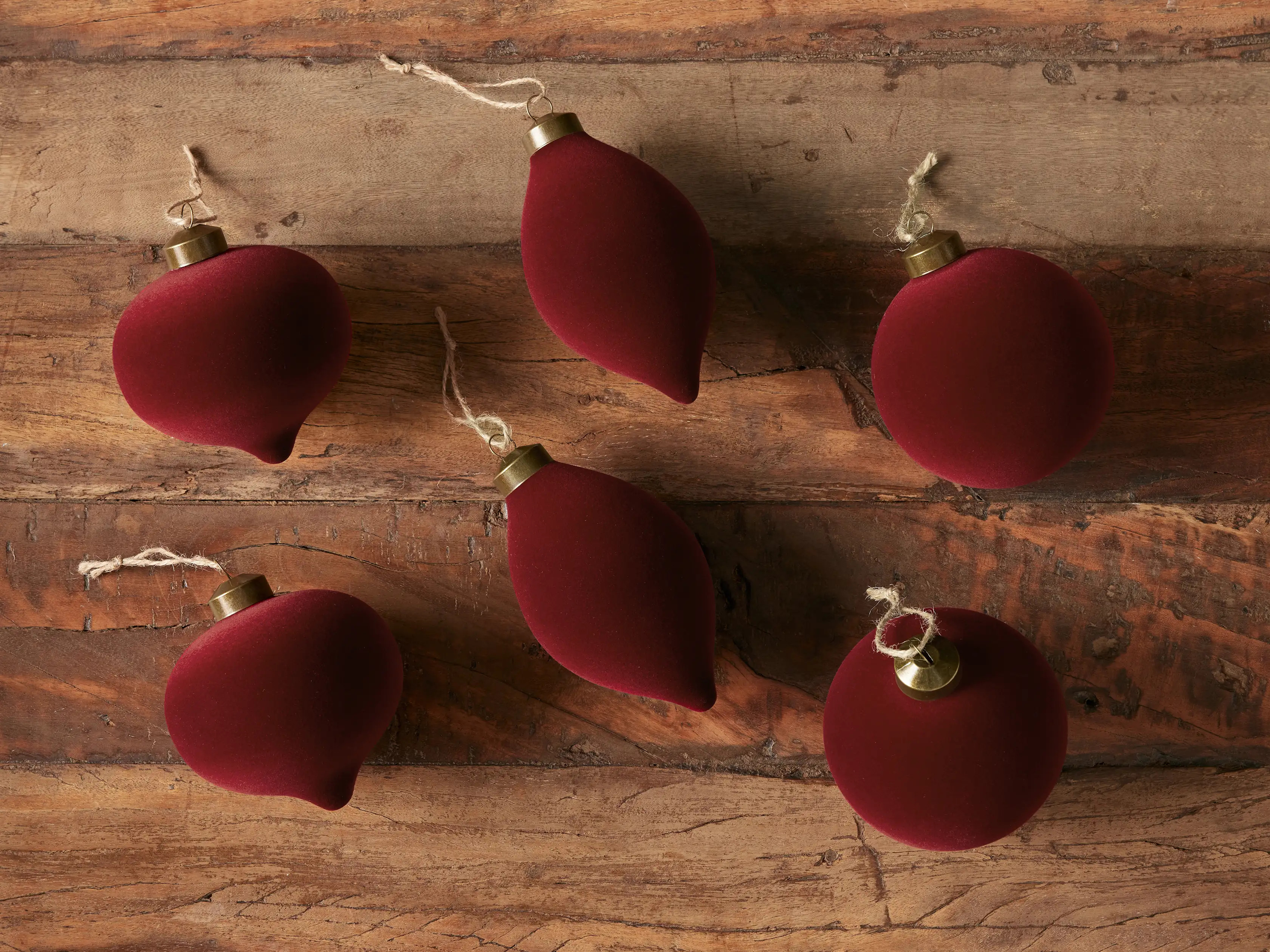 Flocked Ornaments (Set of 6) | Arhaus