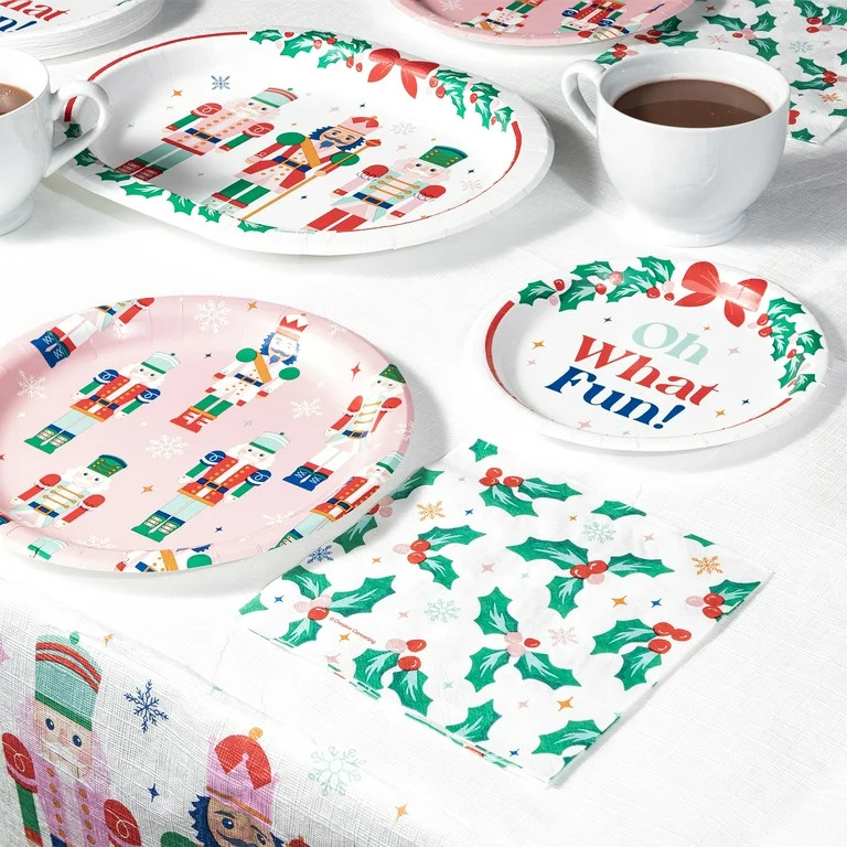 Nutcracker Christmas Oval Disposable Paper Plates, 12" x 10", Multicolor, 8 Count, by Holiday Tim... | Walmart (US)