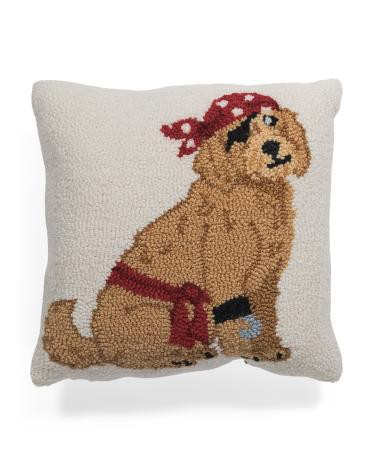 14x14 Golden Doodle Pirate Costume Hook Pillow | TJ Maxx