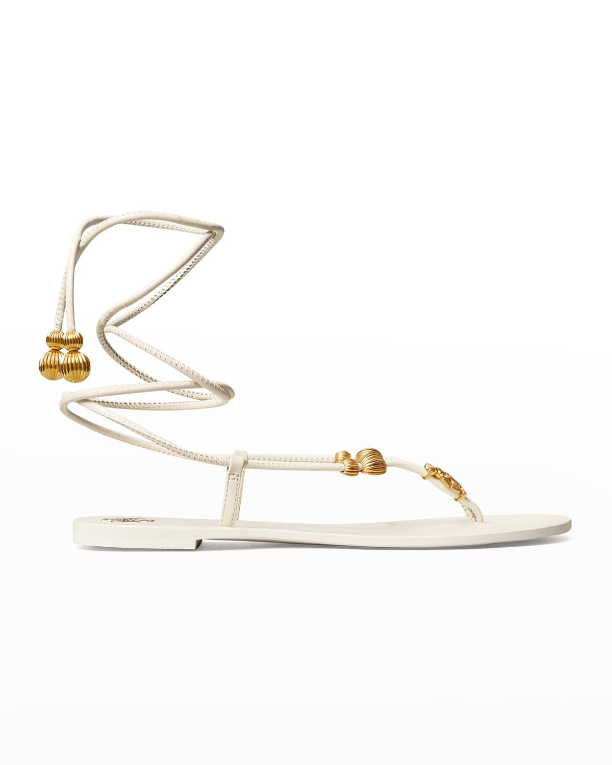 Capri Charm Ankle-Tie Flat Sandals | Neiman Marcus