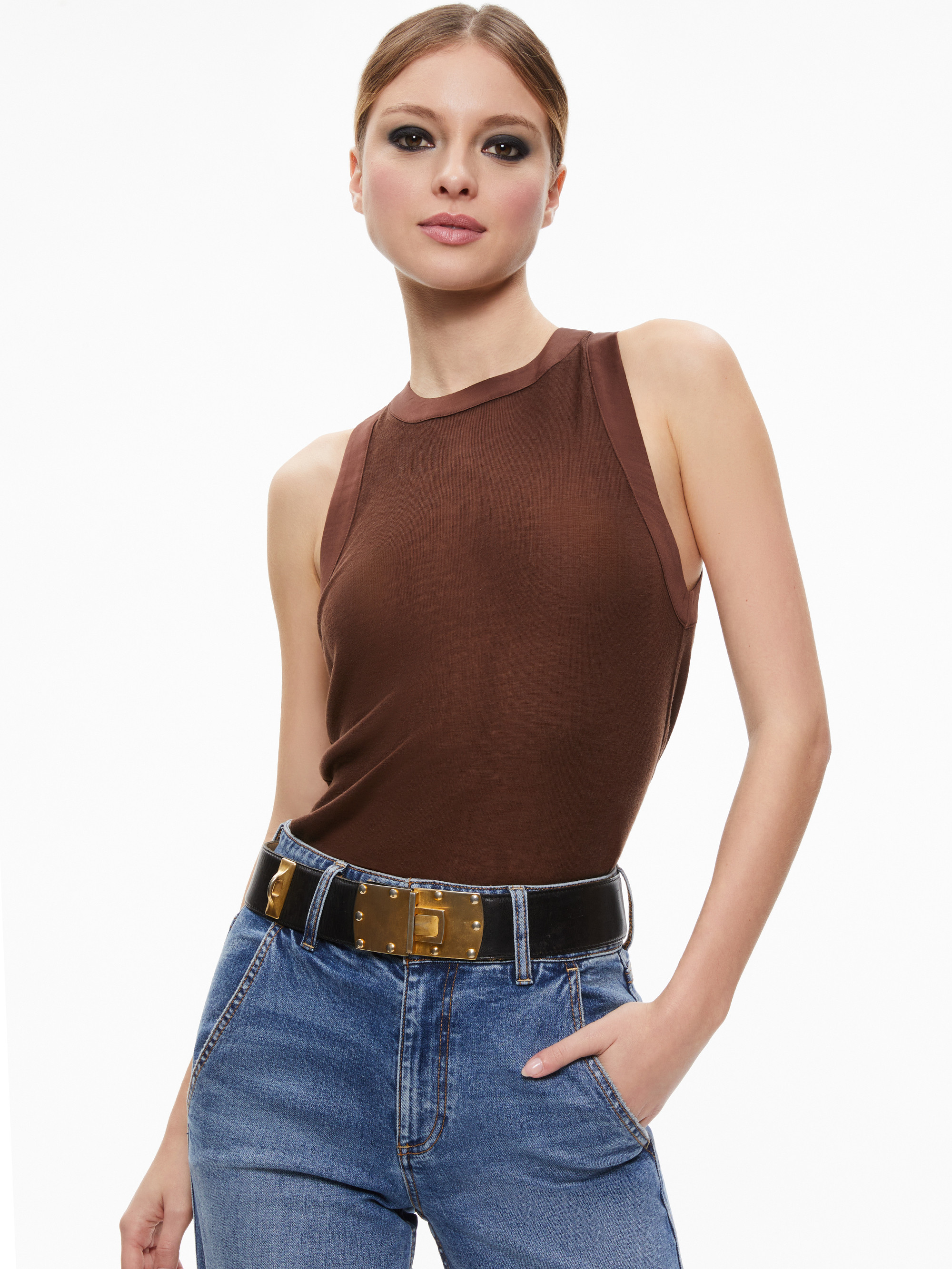 ANGELINA CREWNECK TANK | Alice + Olivia