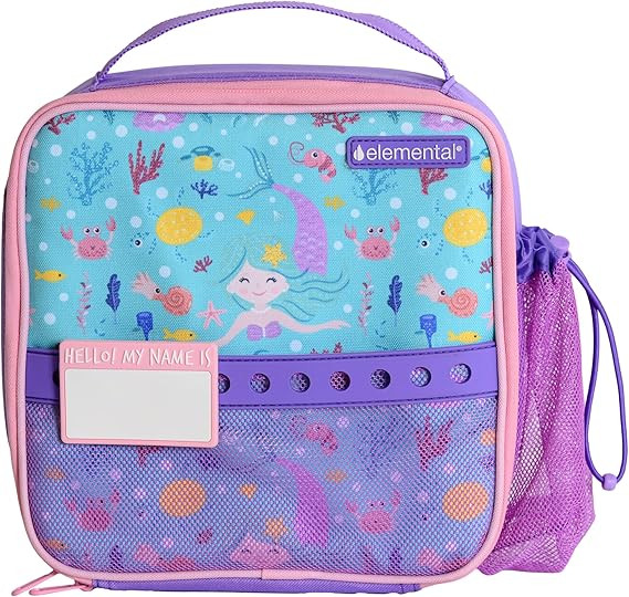 Elemental Insulated Lunch Bag for Kids, with Water Bottle Pocket & Charm Band, Fits Lunch Box, Lu... | Amazon (US)