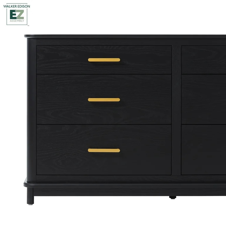 Walker Edison Contemporary 6-Drawer Dresser with Ultra-Easy Drawer Assembly - Black | Walmart (US)