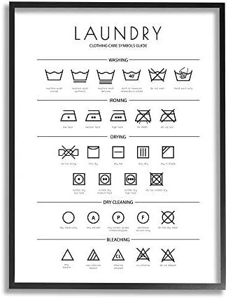 Stupell Industries Laundry Cleaning Symbols Minimal, Design by Martina Pavlova Black Framed Wall Art | Amazon (US)