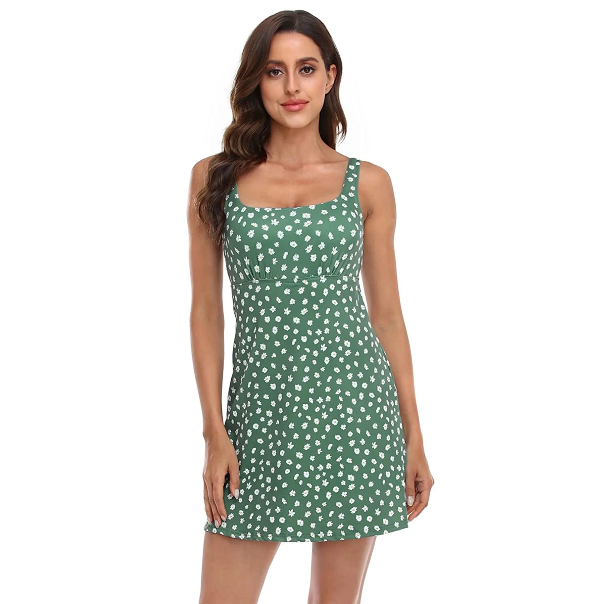 HDE Womens Exercise Workout Dress with Built-in Shorts Sleeveless Athletic Dresses for Golf Tenni... | Walmart (US)