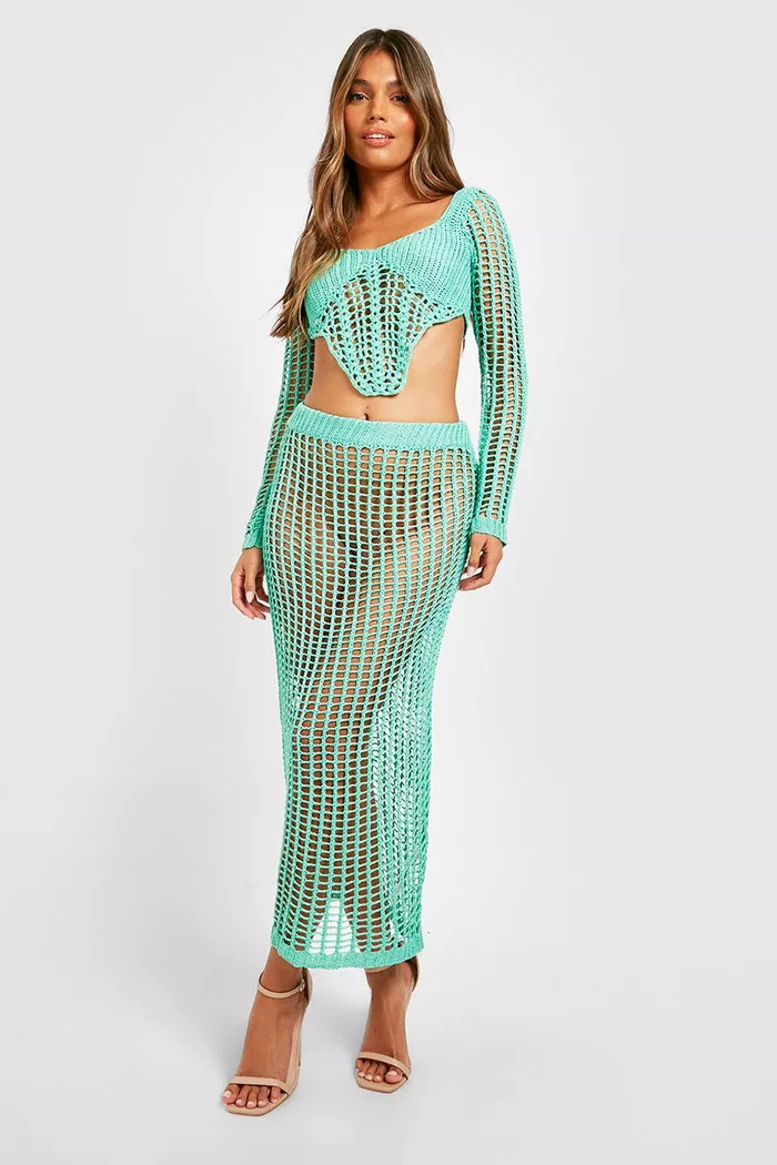 Crochet Corset & Maxi Skirt | Boohoo.com (US & CA)