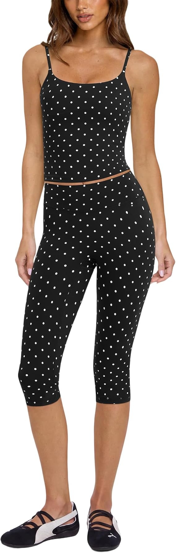 MOOSLOVER Women 2 Piece Workout Sets Capri Leggings Yoga Pliates Outfits | High Waisted Capri Leg... | Amazon (US)