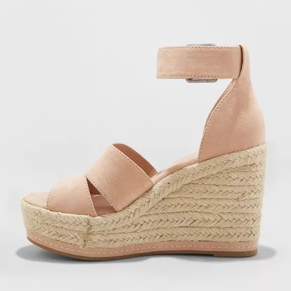 Women's Caroline Microsuede Ankle Strap Espadrille Wedge - Universal Thread™ | Target